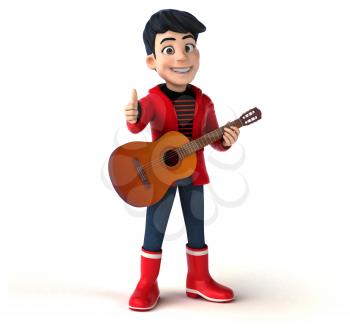 Fun 3D cartoon teenage boy