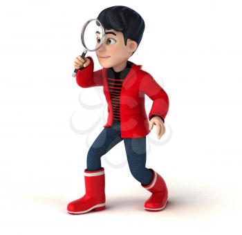 Fun 3D cartoon teenage boy