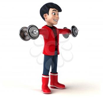 Fun 3D cartoon teenage boy