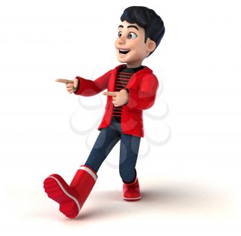 Fun 3D cartoon teenage boy