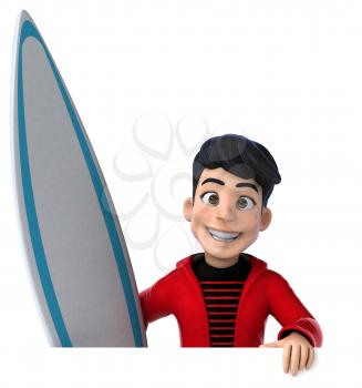 Fun 3D cartoon teenage boy