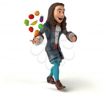 3D Illustration of a cartoon man in historical baroque costume