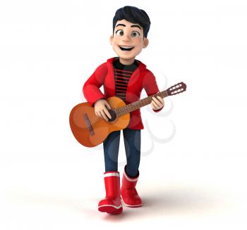 Fun 3D cartoon teenage boy