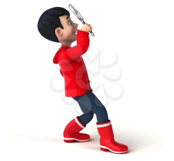 Fun 3D cartoon teenage boy