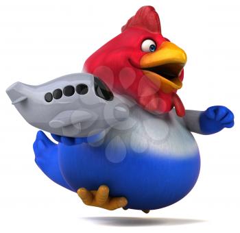 Fun chicken - 3D Illustration