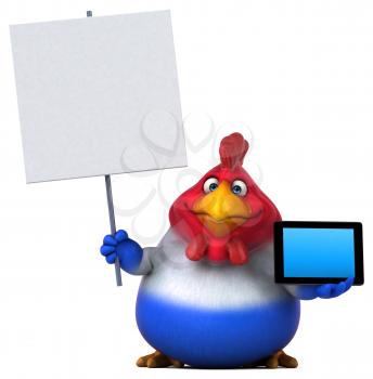 Fun chicken - 3D Illustration