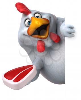 Fun chicken - 3D Illustration