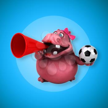 Pink Hippo - 3D Illustration