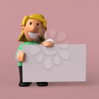 Cartoon woman - 3D Illustration