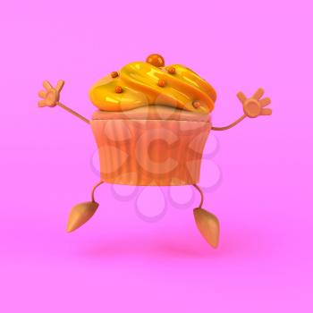 Cartoon cupcake - 3D Illustration