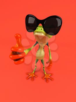 Cartoon frog - 3D Illustration