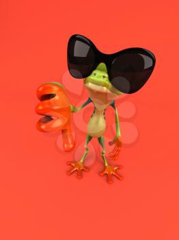 Cartoon frog - 3D Illustration