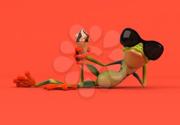 Cartoon frog - 3D Illustration