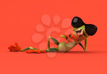 Cartoon frog - 3D Illustration