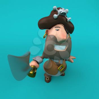 Cartoon pirate - 3D Illustration