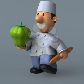 Cartoon baker - 3D Illustration