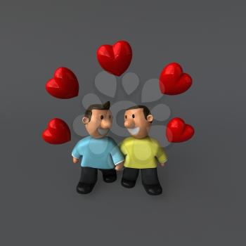 Gay couple - 3D Illustration