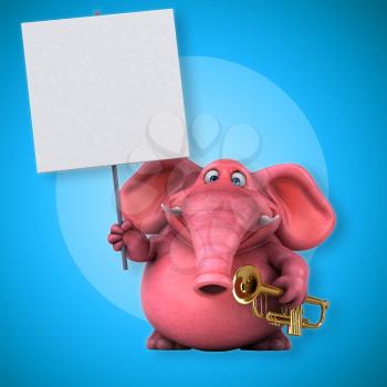 Pink elephant - 3D Illustration