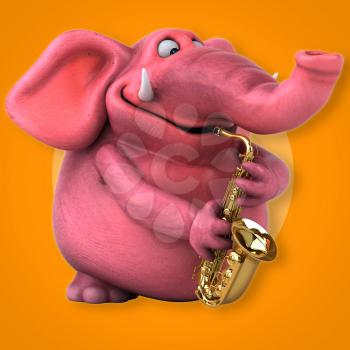 Pink elephant - 3D Illustration