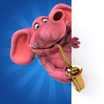 Pink elephant - 3D Illustration