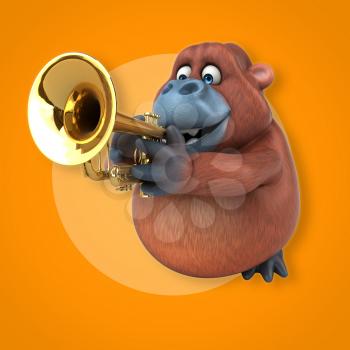 Fun orang outan - 3D Illustration