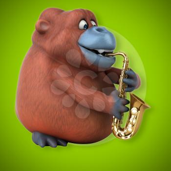 Fun orang outan - 3D Illustration