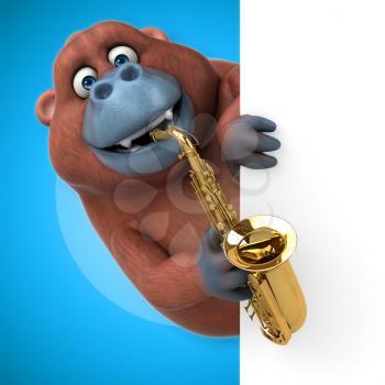 Fun orang outan - 3D Illustration