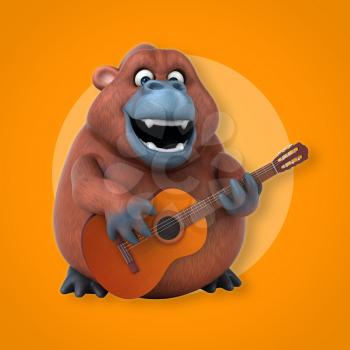 Fun orang outan - 3D Illustration