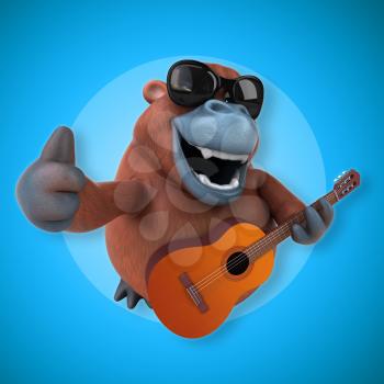 Fun orang outan - 3D Illustration