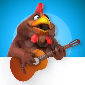 Fun chicken - 3D Illustration