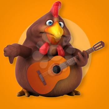 Fun chicken - 3D Illustration