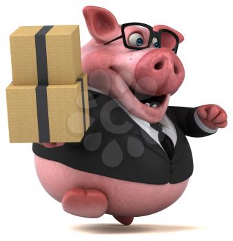 Fun pig - 3D Illustration