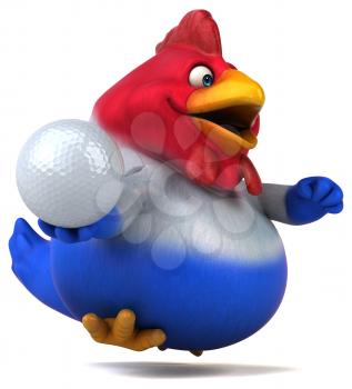 Fun chicken - 3D Illustration