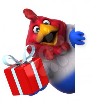 Fun chicken - 3D Illustration