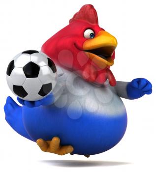 Fun chicken - 3D Illustration