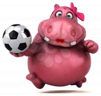 Pink Hippo - 3D Illustration