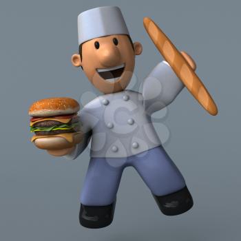 Cartoon baker - 3D Illustration