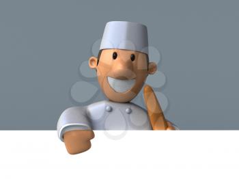 Cartoon baker - 3D Illustration