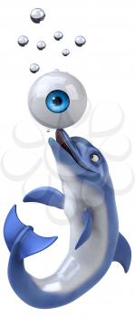 Fun dolphin - 3D Illustration