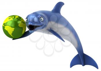 Fun dolphin - 3D Illustration