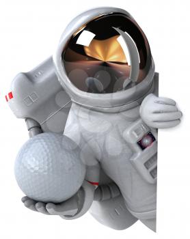 Fun astronaut - 3D Illustration