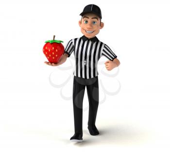 Fun 3D Illustration of an american Referee