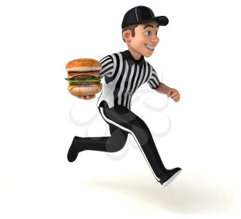 Fun 3D Illustration of an american Referee