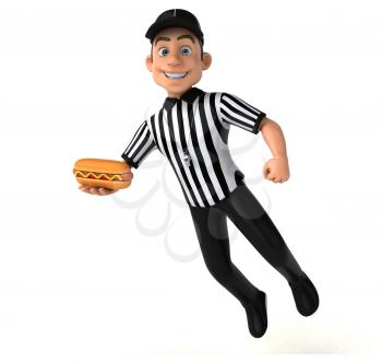 Fun 3D Illustration of an american Referee