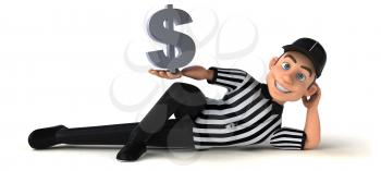 Fun 3D Illustration of an american Referee