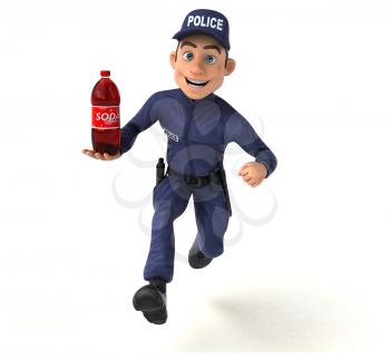 Fun 3D illustration of a cartoon Police Officer