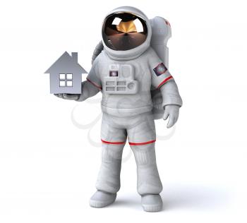 Fun astronaut - 3D Illustration