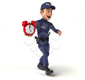 Fun 3D illustration of a cartoon Police Officer