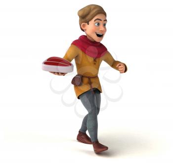 3D Illustration of a medieval historical character