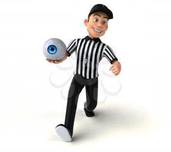 Fun 3D Illustration of an american Referee